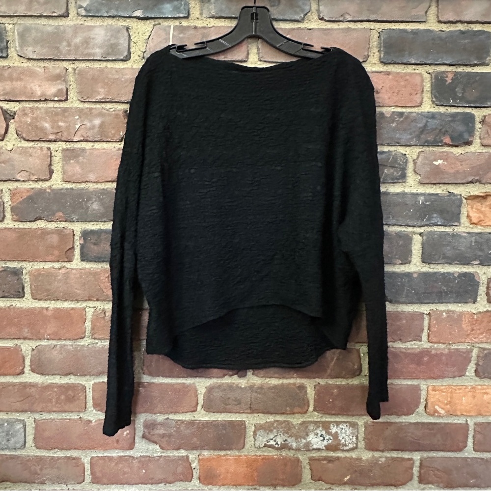 Anett Röstel Rostfrei Textured high low drop shoulder long sleeve top size 38